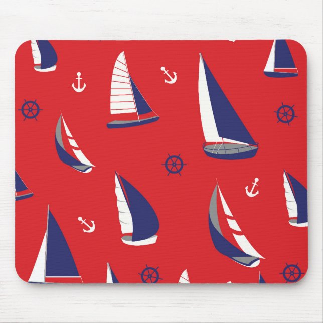 Mousepad Teste padrão magro do veleiro (Frente)