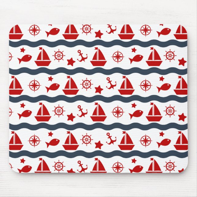 Mousepad Teste padrão marítimo bonito (Frente)