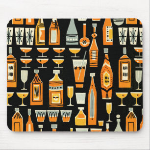 Mousepad Teste padrão moderno da vida nocturna do meio
