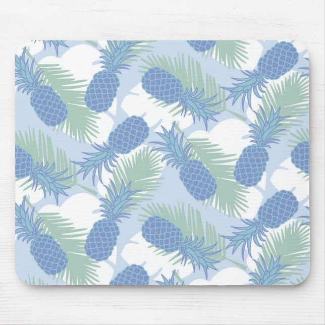 Mousepad Teste padrão Pastel tropical do abacaxi (Frente)