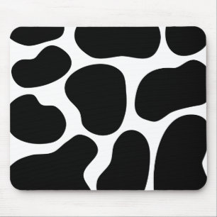 Mousepad Teste padrão preto e branco do impressão da vaca