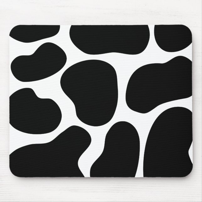 Mousepad Teste padrão preto e branco do impressão da vaca (Frente)