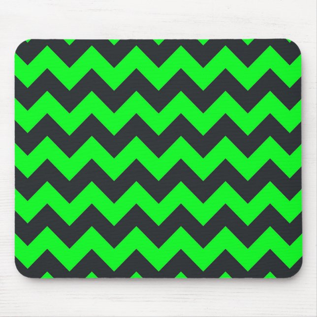 Mousepad Teste padrão preto verde de néon da viga (Frente)