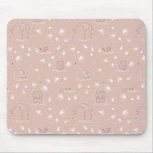 Mousepad teste padrão que indica animais bonitos da selva