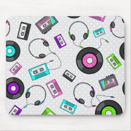 Mousepad Teste padrão retro da música