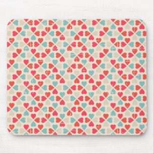 Mousepad Teste padrão retro do dia dos namorados