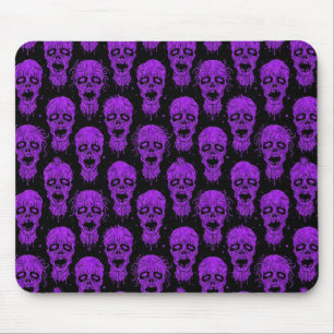 Mousepad Teste padrão roxo e preto do apocalipse do zombi