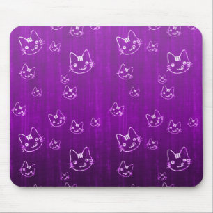 Mousepad Teste padrão roxo japonês bonito legal do neko d