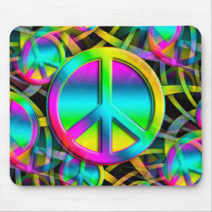 Mousepad Teste padrão sem emenda da PAZ colorida + suas
