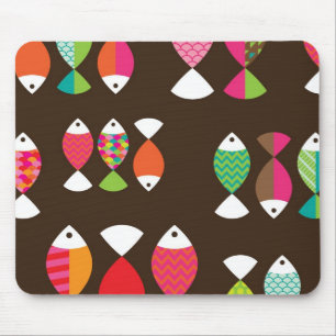 Mousepad Teste padrão subaquático 2 dos peixes retros