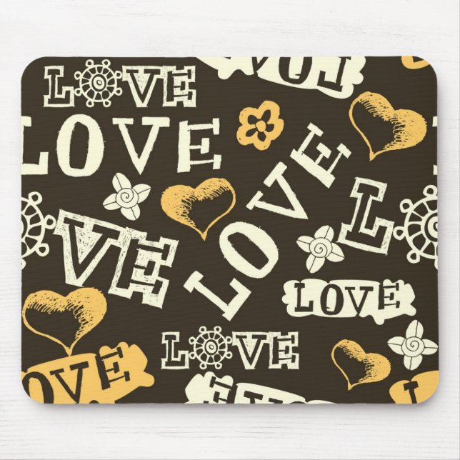Mousepad Teste padrão tirado mão do amor (Frente)
