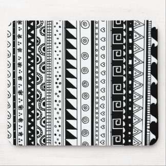 Mousepad Teste padrão tribal preto e branco
