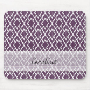 Mousepad Teste padrão tribal roxo do diamante de Ikat da