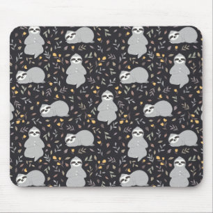 Mousepad Teste padrão tropical da preguiça do bebê