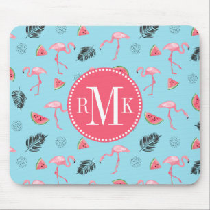Mousepad Teste padrão tropical na moda do flamingo & da