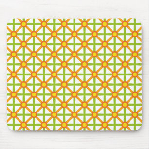Mousepad Teste padrão verde & amarelo alaranjado inspirado