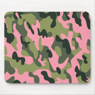 Mousepad Teste padrão verde cor-de-rosa da camuflagem de