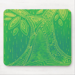 Mousepad Teste padrão verde da árvore