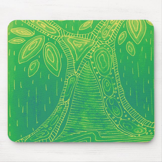 Mousepad Teste padrão verde da árvore (Frente)