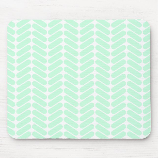 Mousepad Teste padrão verde de Chevron da hortelã, como a (Frente)