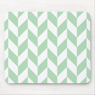 Mousepad Teste padrão verde de Herringbone da hortelã