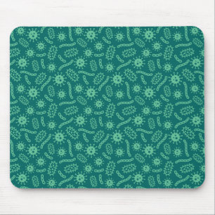 Mousepad Teste padrão verde dos micróbios