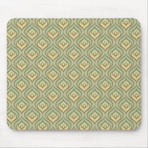 Mousepad Teste padrão verde e amarelo do vintage retro