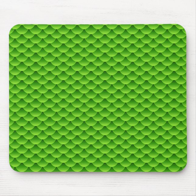 Mousepad Teste padrão verde pequeno da escala de peixes (Frente)