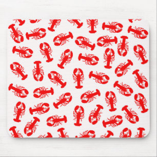 Mousepad Teste padrão vermelho bonito do animal da lagosta