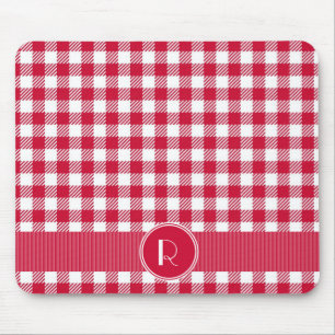 Mousepad Teste padrão vermelho e branco da xadrez do