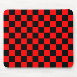 Mousepad Teste padrão vermelho e preto do verificador