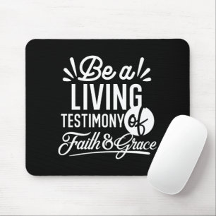 Mousepad Testemunho de Vida Espiritual Citação de Fé e Graç
