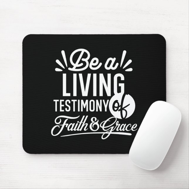 Mousepad Testemunho de Vida Espiritual Citação de Fé e Graç (Com mouse)