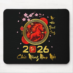 Mousepad Tet 2026 Ano Vietnamita Cavalo Lunar Ano Novo Chin