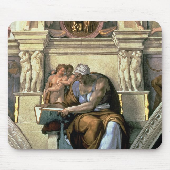 Mousepad Teto da capela de Sistine: Sibyl de Cumaean, 1510 (Frente)