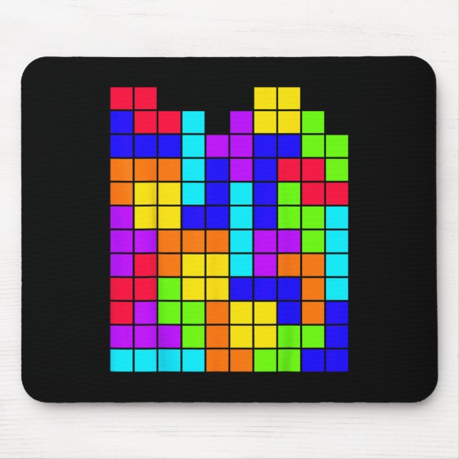 Mousepad Tetrominoes Block Quebra-cabeça Video Game Math Pr (Frente)