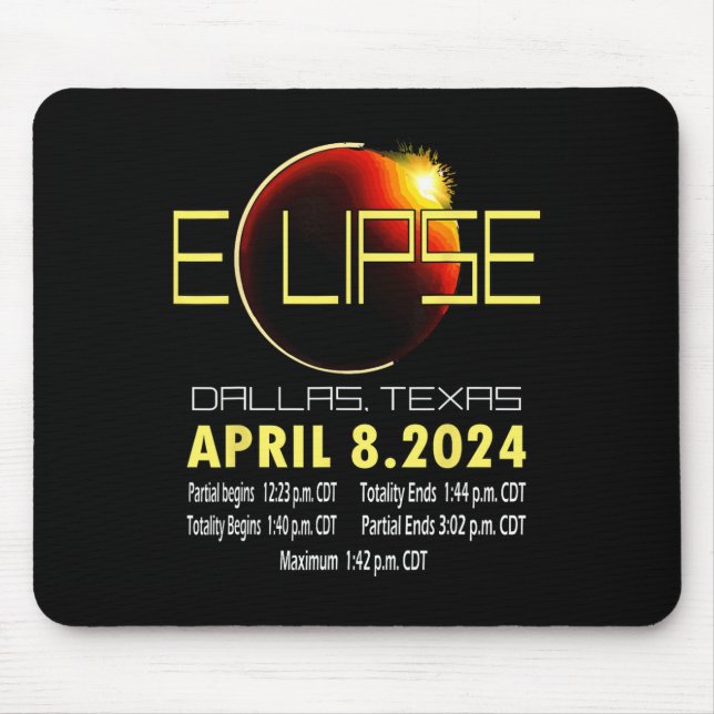 Mousepad Texas Solar Eclipse 2024 Solar Eclipse Engraçado T (Frente)
