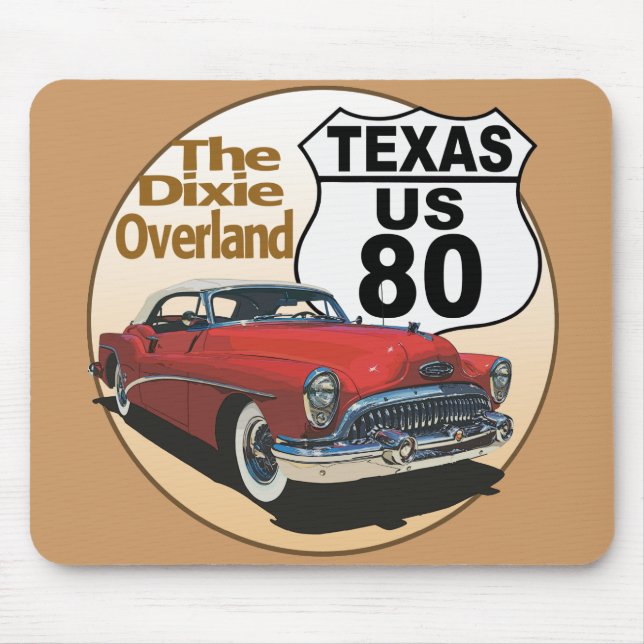 Mousepad Texas US Route 80 - Dixie Overland (Frente)