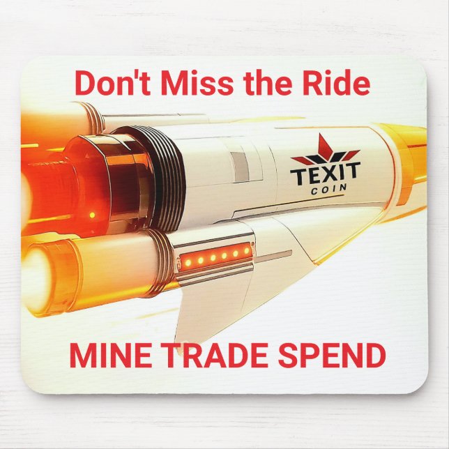 Mousepad TeXit Moin Mine Spend Trade Rocketship (Frente)