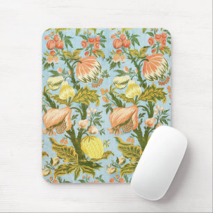 Mousepad Têxtil Clássico Barroco Floral Frutas Damasco