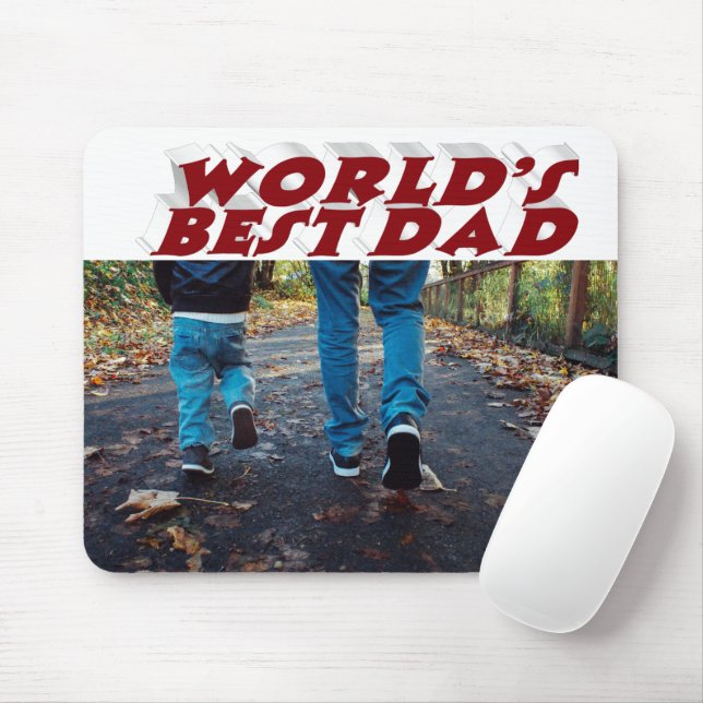 Mousepad Texto 3d da melhor foto de Pai (Com mouse)