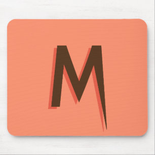 Mousepad Texto 3D Marrom moderno - Letra inicial   Rosa de
