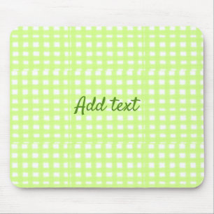 Mousepad Texto adicional personalizado do ginham de xadrez
