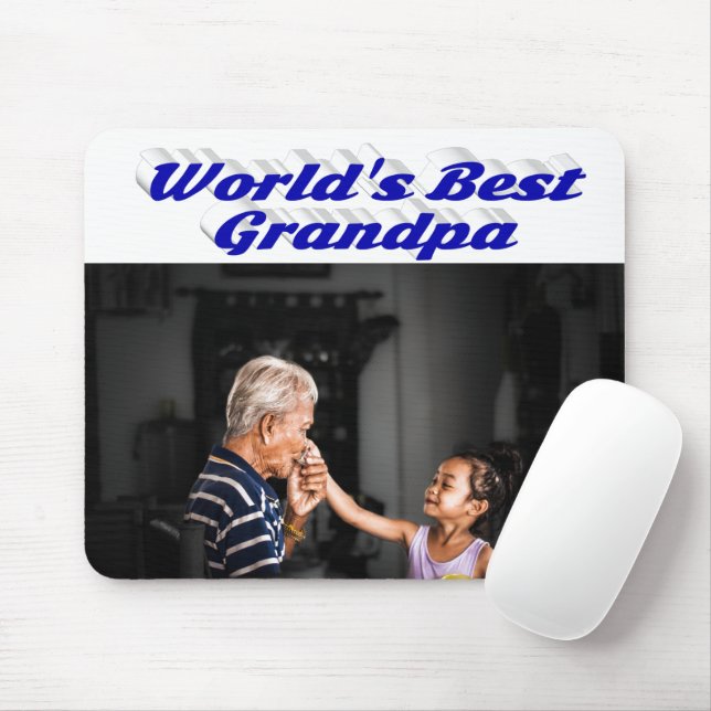 Mousepad Texto azul da foto do melhor avô (Com mouse)