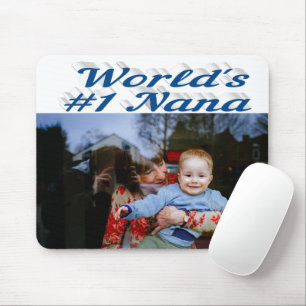 Mousepad Texto azul do mar de fotos da Nana