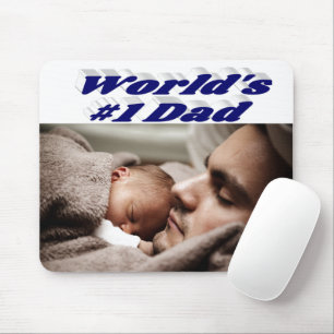 Mousepad Texto azul escuro da foto do pai