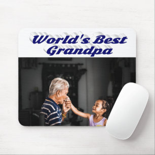 Mousepad Texto azul escuro da melhor foto do avô