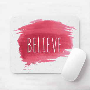 Mousepad Texto BELIEVE No Suporte Do Mouse De Pintura Verme
