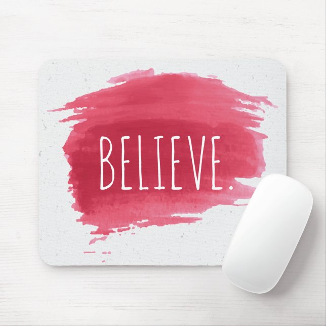 Mousepad Texto BELIEVE No Suporte Do Mouse De Pintura Verme (Com mouse)