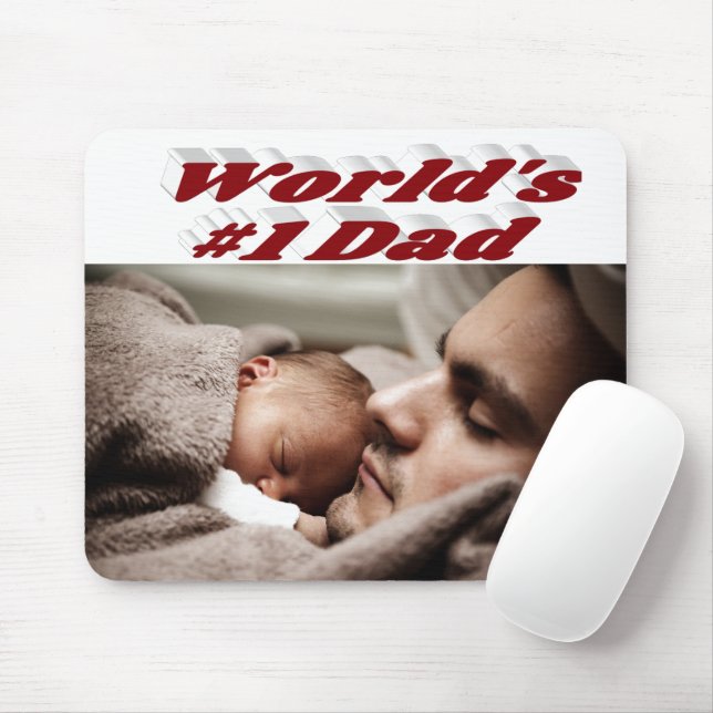 Mousepad Texto burgundy da foto do pai (Com mouse)